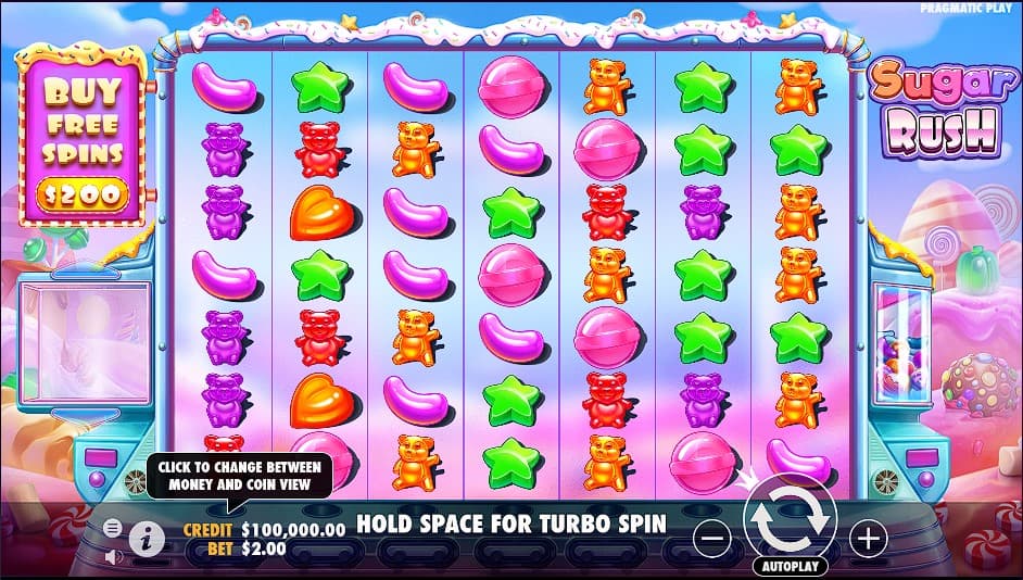 Sugar Rush Slot Machine at Frank Casino