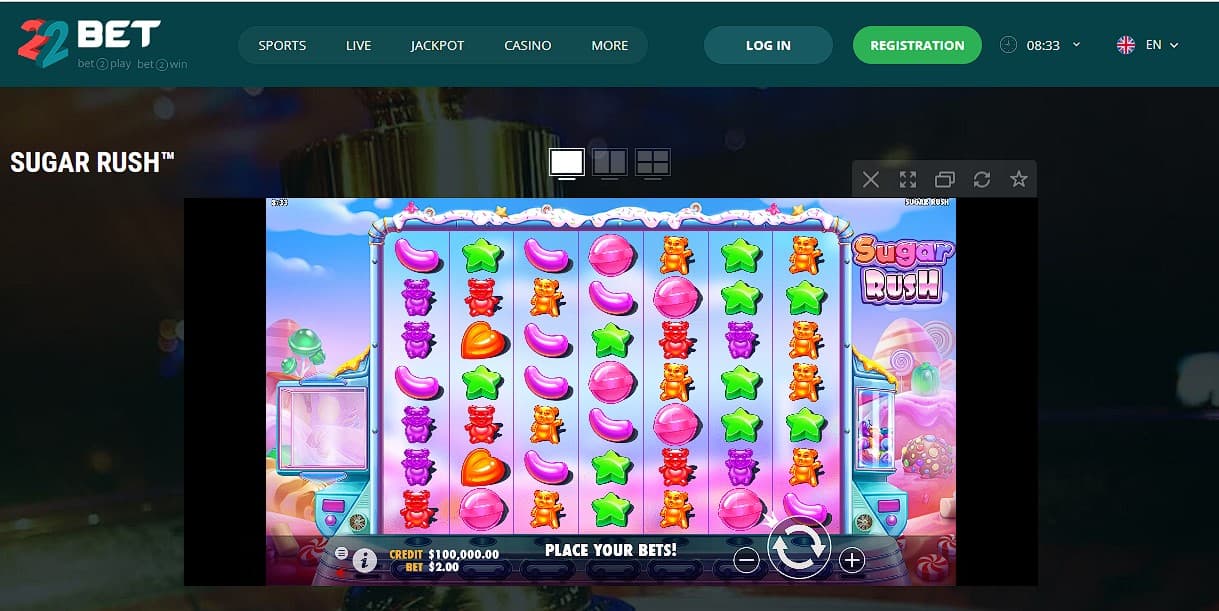 Play Sugar Rush Slot at 22Bet Casino
