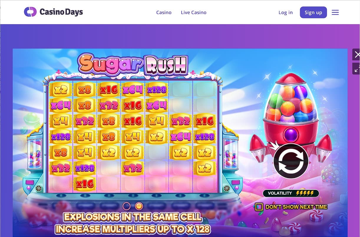 Sugar Rush Slot at Casino Days