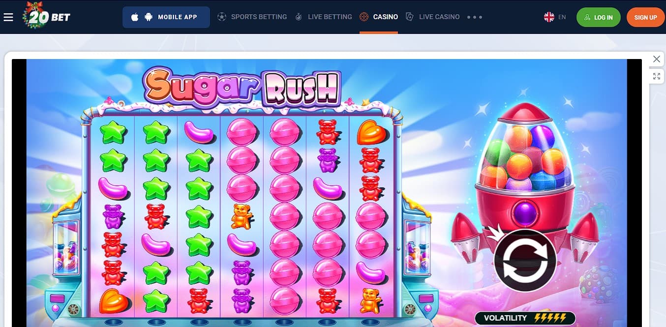 Play Sugar Rush Slot Machine at 20Bet Casino Online