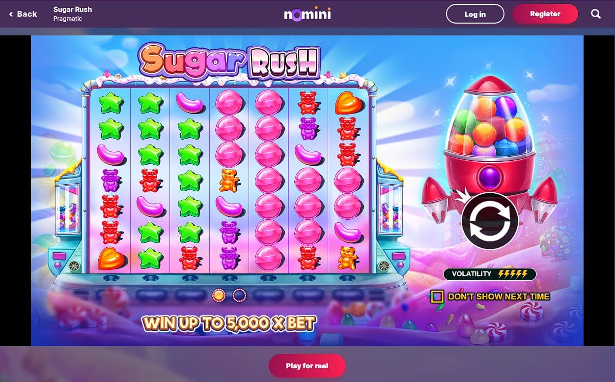 Play Sugar Rush Slot at Nomini Casino