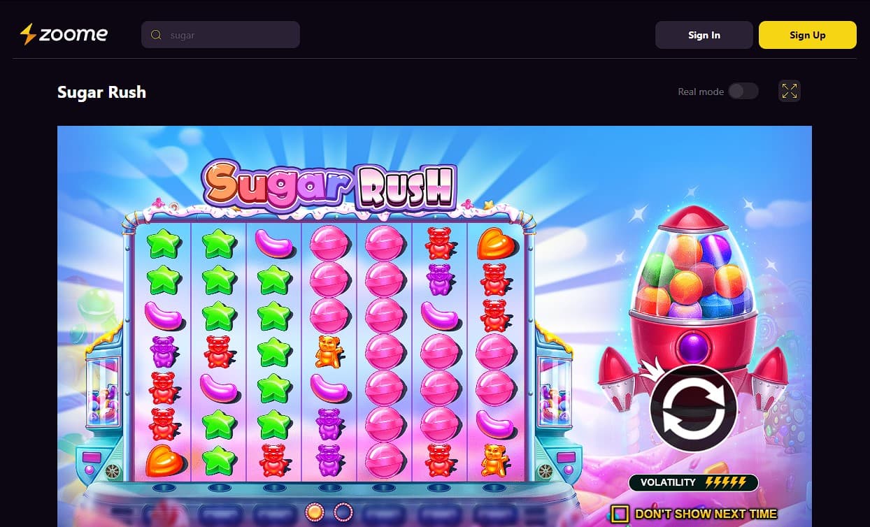 Play Sugar Rush Slot Machine at Zoome Casino